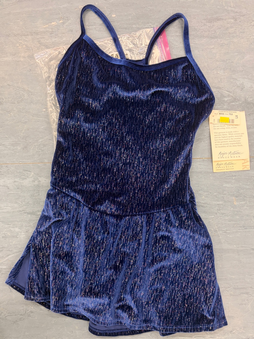 Women’s Navy Velvet Sparkle Skater Mini Dress